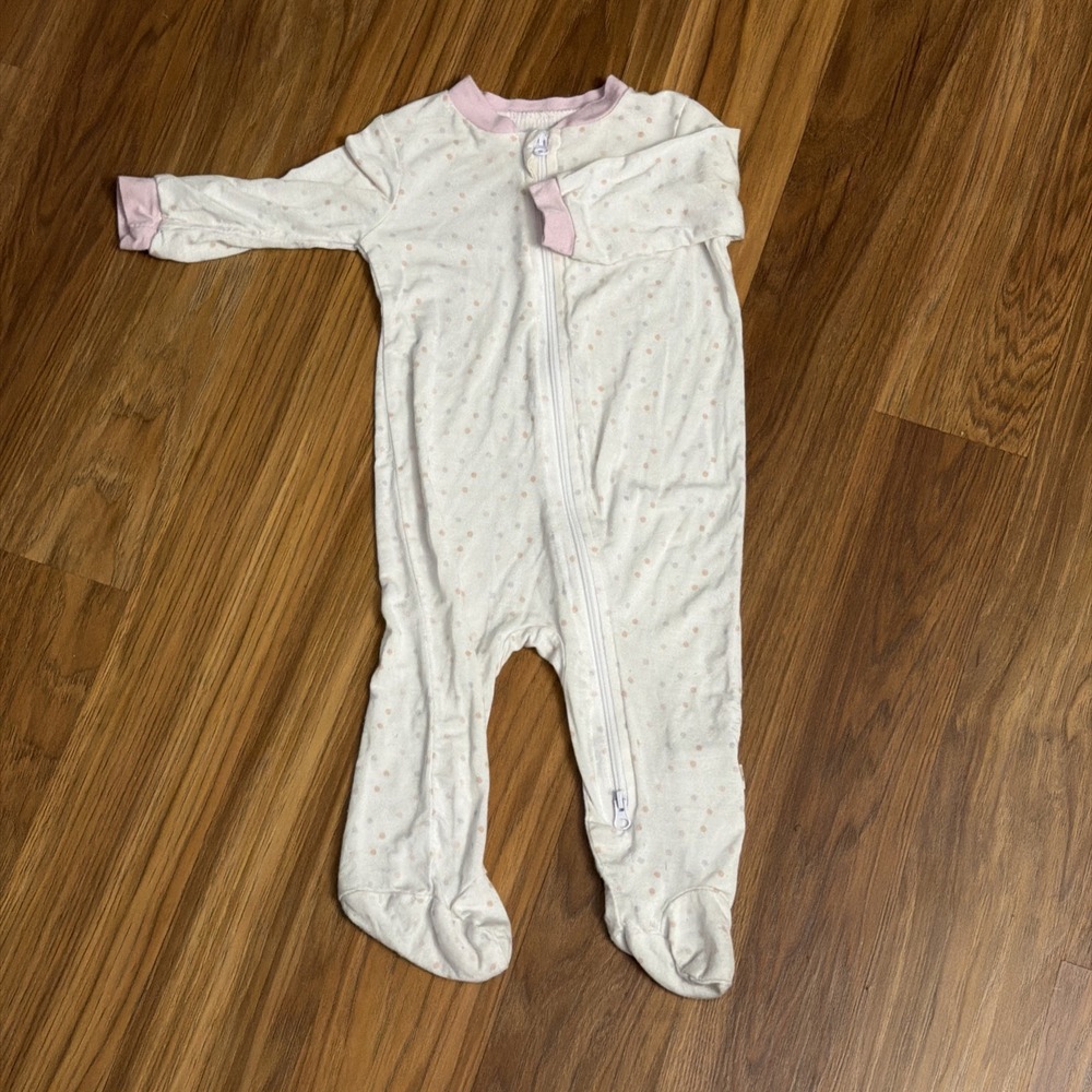 Milkberry Baby Girls 0-3 Months Pastel Polka Dot Sleeper Footie Pajamas